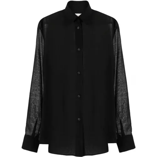 Argo sheer wool-blend shirt-6 , female, Sizes: XS - Khaite - Modalova
