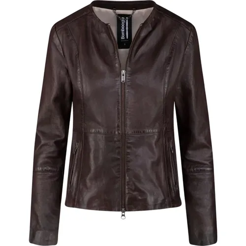 Slim-Fit Leather Jacket - , female, Sizes: 2XL - BomBoogie - Modalova