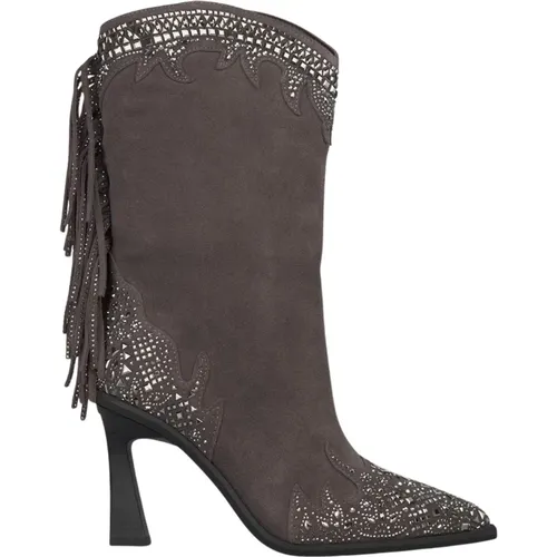 Fringed Half-Boot mit Verzierungen , Damen, Größe: 36 EU - Alma en Pena - Modalova