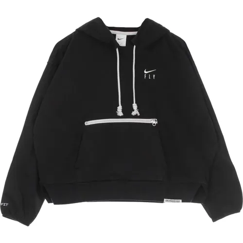 Schwarzer leichter Hoodie mit Kordelzugkapuze , Damen, Größe: L - Nike - Modalova