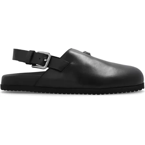Leather shoes with logo , male, Sizes: 8 1/2 UK, 7 UK, 8 UK, 6 UK - Dolce & Gabbana - Modalova