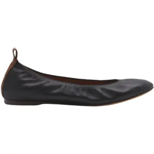 Schwarze flache Schuhe , Damen, Größe: 36 EU - Lanvin - Modalova