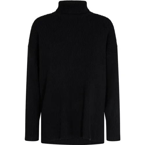 Gerippter Rollkragenpullover in Schwarz - Soyaconcept - Modalova