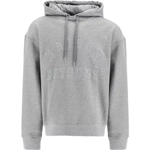 Bestickte Varsity-Style Hoodie , Herren, Größe: L - Maison Kitsuné - Modalova