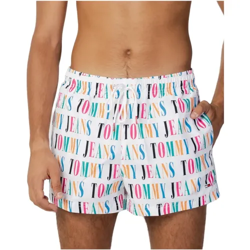 Badeshorts mit Logo-Print , Herren, Größe: M - Tommy Jeans - Modalova