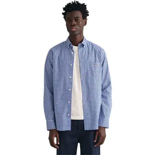 Poplin Gingham Hemd , Herren, Größe: S - Gant - Modalova