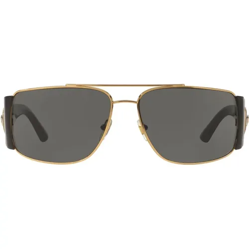 Unique and Original Rectangular Sunglasses , unisex, Sizes: 63 MM - Versace - Modalova
