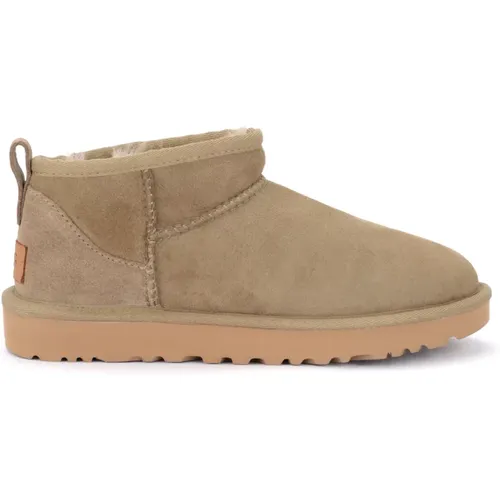 Classic Ultra Mini Suede Boots in Antelope Color , female, Sizes: 7 UK, 4 UK, 3 UK, 6 UK, 8 UK, 5 UK - Ugg - Modalova