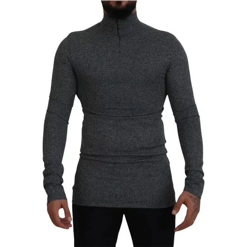 Elegant Dark Sweater , male, Sizes: M - Dolce & Gabbana - Modalova