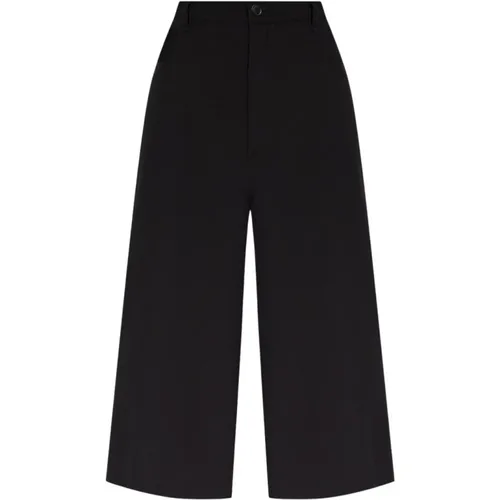 Schwarze Wollweite Kurze Hose - Balenciaga - Modalova