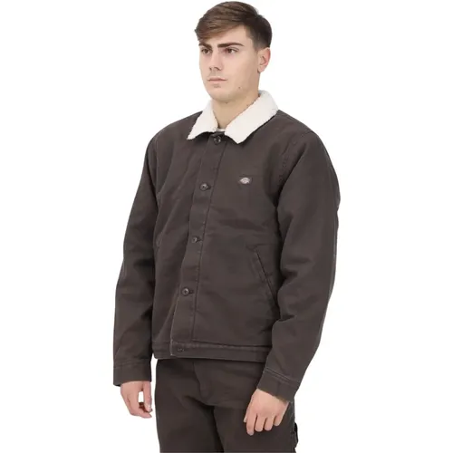 Canvas Duck Jacke Braun Herren Arbeitskleidung , Herren, Größe: L - Dickies - Modalova