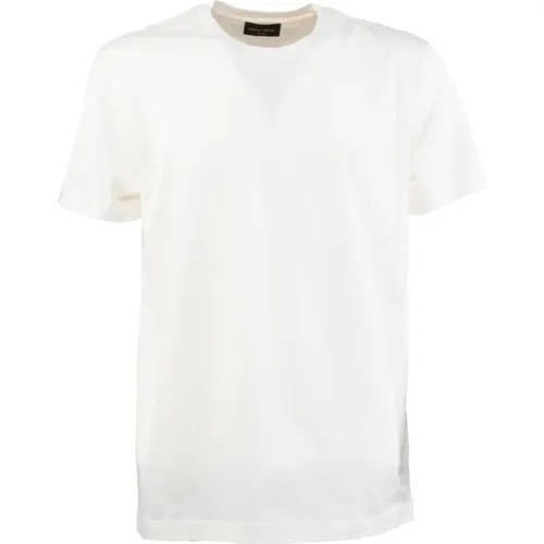 Kurzarm-Tubular-Finish-T-Shirt , Herren, Größe: XS - Roberto Collina - Modalova
