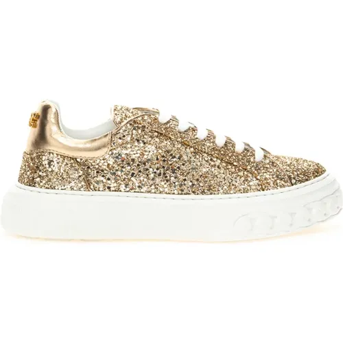 Gold Off Road Sneaker , female, Sizes: 4 1/2 UK - Casadei - Modalova