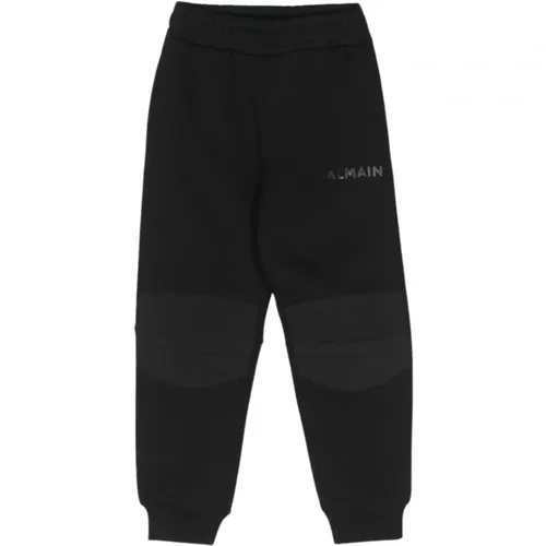 Schwarze Hose mit elastischem Bund - Balmain - Modalova