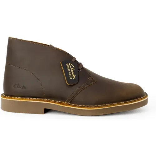 Braune Leder Schnürstiefeletten , Herren, Größe: 43 EU - Clarks - Modalova