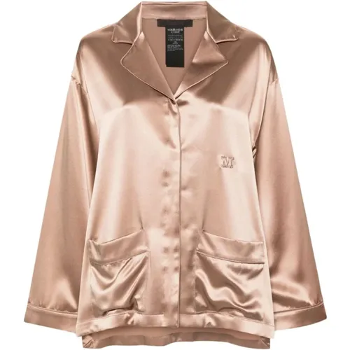Silk Satin Jacket with Logo , female, Sizes: S, 2XS, XS - Max Mara - Modalova