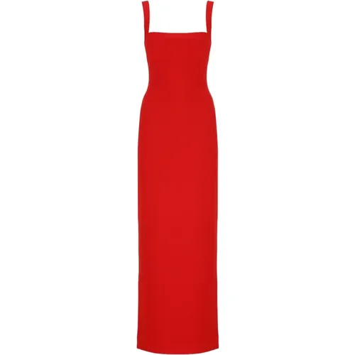 Rotes Kleid Gerader Ausschnitt Schulterriemen - Solace London - Modalova