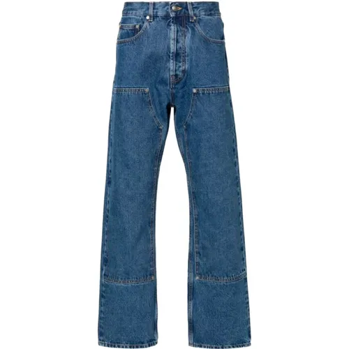 Denim Jeans with Contrast Stitching and Patch Detail , male, Sizes: W32, W29, W33, W31, W30 - Palm Angels - Modalova