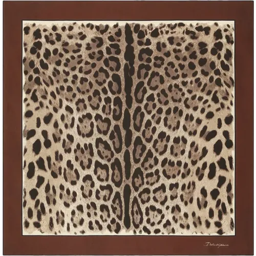 Silk Animalier Print Scarf , female, Sizes: ONE SIZE - Dolce & Gabbana - Modalova