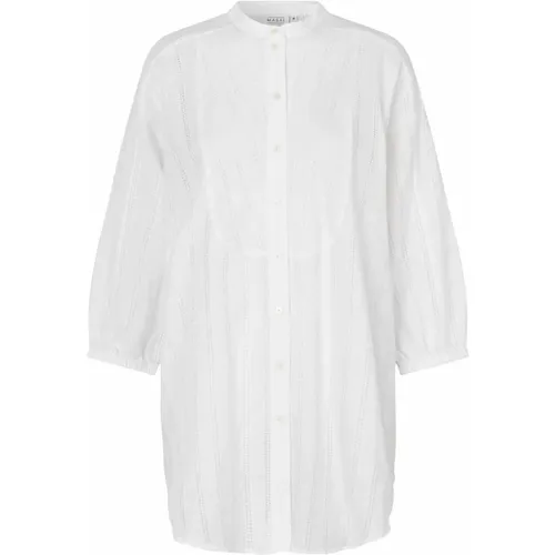 Feminine Oversize Shirt mit 3/4 Ärmeln , Damen, Größe: XS - Masai - Modalova
