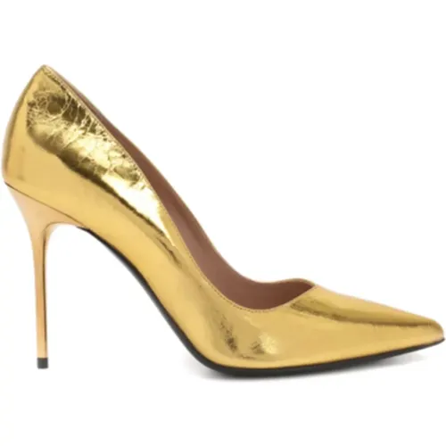 Goldene Lederpumps für Frauen , Damen, Größe: 37 EU - Balmain - Modalova