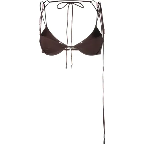 Perlenverziertes Balkonette Bikini-Oberteil , Damen, Größe: L - Jacquemus - Modalova