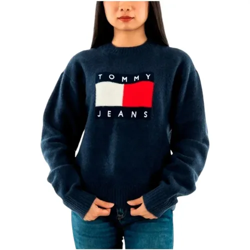 Melange Flag Sweater , female, Sizes: S - Tommy Hilfiger - Modalova