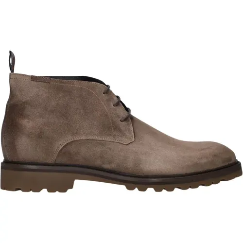 Taupe Suede Lace-Up Shoes , male, Sizes: 10 1/2 UK, 10 UK, 7 UK, 8 1/2 UK, 7 1/2 UK, 8 UK, 9 UK - Floris van Bommel - Modalova