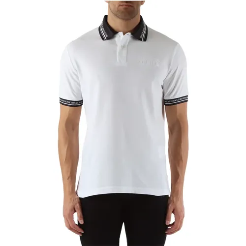 Regular Fit Cotton Polo with Front Logo Embroidery , male, Sizes: M - Versace Jeans Couture - Modalova