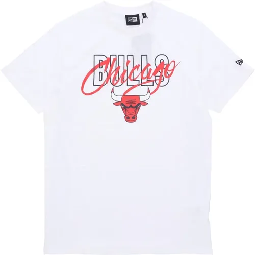 Chicago Bulls Script Tee Weiß/Rot , Herren, Größe: XL - new era - Modalova