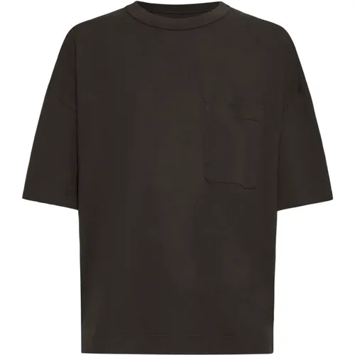 Espresso Braun Baumwoll Crew Neck T-shirt , Herren, Größe: L - Lemaire - Modalova