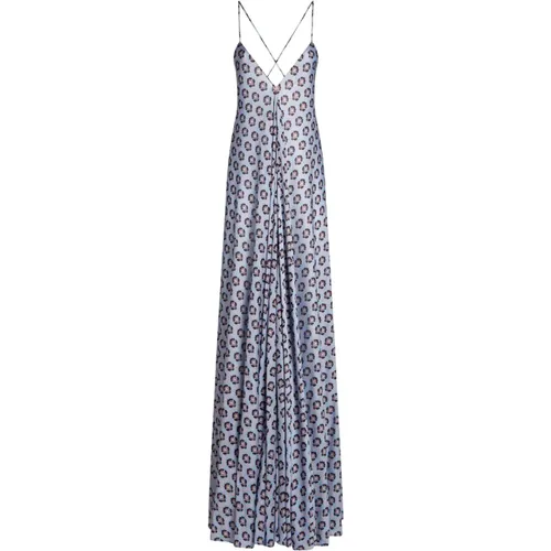 Blue Jacquard Aurea Pattern Dress , female, Sizes: S, XS - ETRO - Modalova