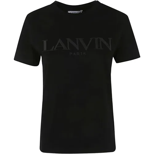 Besticktes Regular T-Shirt , Damen, Größe: S - Lanvin - Modalova