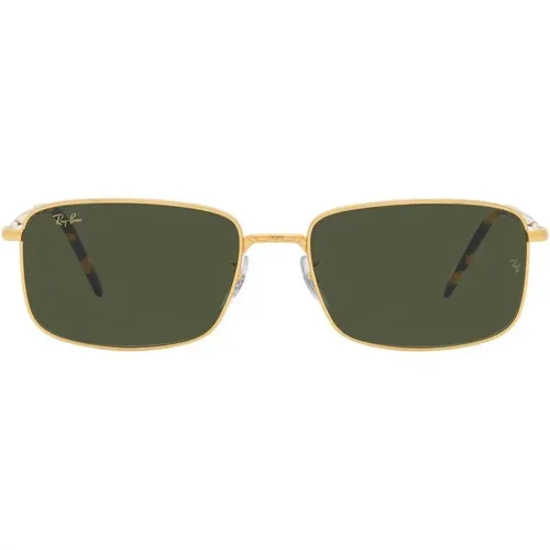 Metal Sunglasses in Gold with Green Lenses , unisex, Sizes: 57 MM, 60 MM - Ray-Ban - Modalova