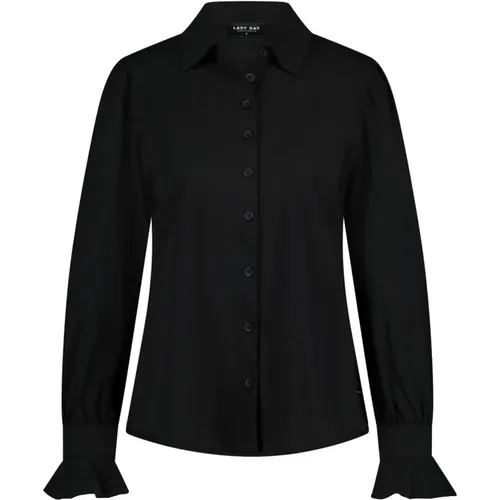 Franky Schwarze Bluse mit Rüschen-Detail , Damen, Größe: 2XL - Lady Day - Modalova