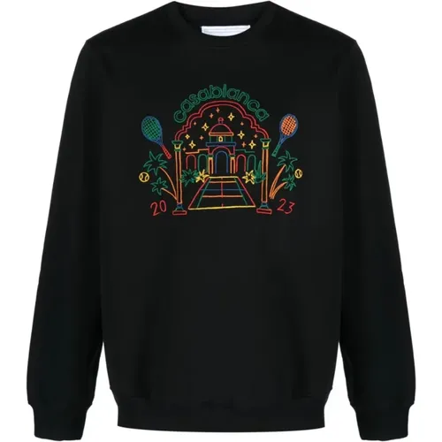 Rainbow Crayon Temple Embroidered Sweatshirt , male, Sizes: M - Casablanca - Modalova