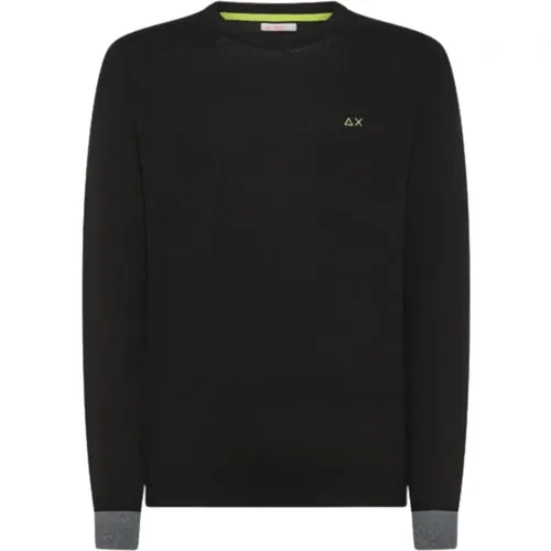 Sweater with Round Elbow Contrast , male, Sizes: XL, M, L - Sun68 - Modalova