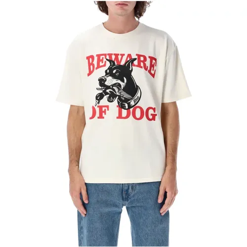 Vintage White Warning Logo T-Shirt , male, Sizes: M, S, XL - Rhude - Modalova