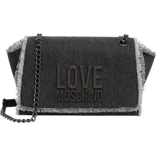 Logo Schultertasche mit Magnetverschluss , Damen, Größe: ONE Size - Love Moschino - Modalova