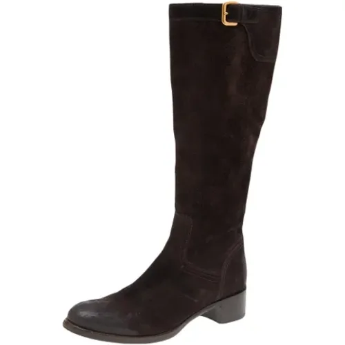 Pre-owned Suede boots , female, Sizes: 5 UK - Prada Vintage - Modalova