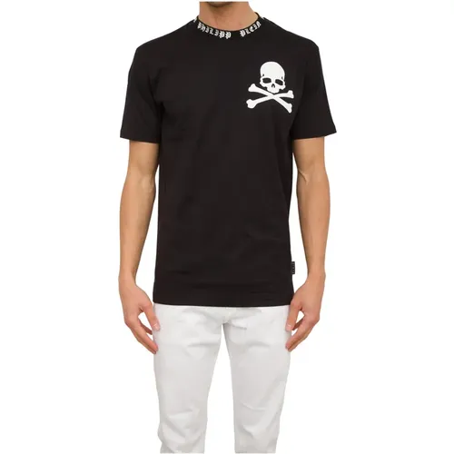 Skull&Bones Round Neck T-shirt , male, Sizes: L, S - Philipp Plein - Modalova