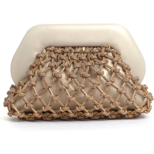 Gold Strass Clutch , female, Sizes: ONE SIZE - THEMOIRè - Modalova