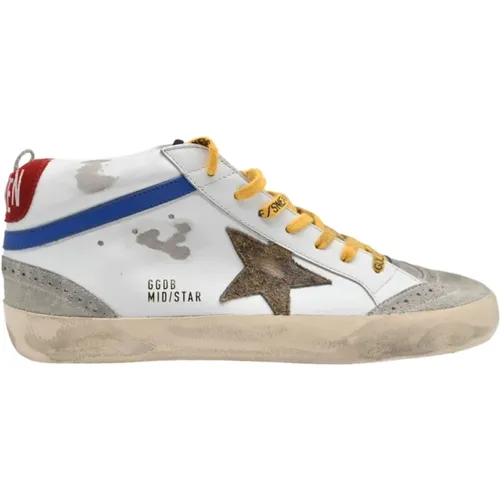 Mid Star Suede Ice Beige Sneakers , male, Sizes: 9 UK - Golden Goose - Modalova