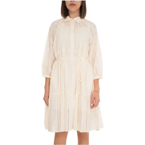 Lace Dress with Broderie Anglaise , female, Sizes: S, L, XS, M - Woolrich - Modalova