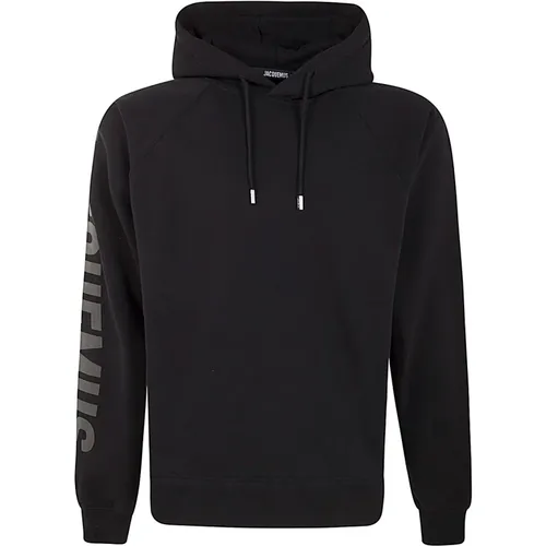 Schwarzer Hoodie mit typografischem Design , Herren, Größe: L - Jacquemus - Modalova