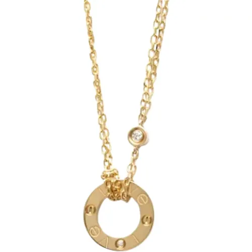 Pre-owned Gold necklaces , female, Sizes: ONE SIZE - Cartier Vintage - Modalova