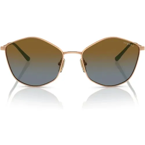 Trendige Geometrische Sonnenbrille mit Roségold Rahmen , Damen, Größe: 56 MM - Vogue - Modalova