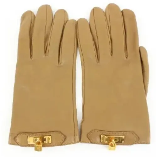 Pre-owned Leather gloves , female, Sizes: ONE SIZE - Hermès Vintage - Modalova