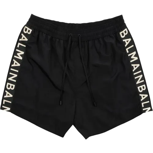 Logo Swim Shorts with Drawstring Closure , male, Sizes: M, S - Balmain - Modalova