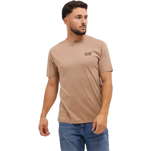 Braunes T-Shirt Herren Frühjahr/Sommer Kollektion , Herren, Größe: M - Emporio Armani - Modalova